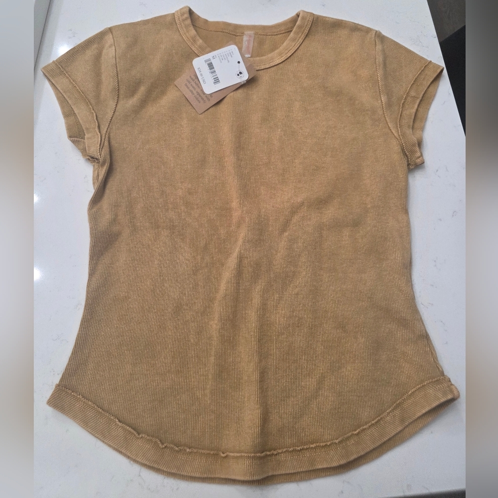 FP Movement by Free People Taupe Short Sleeve Tee